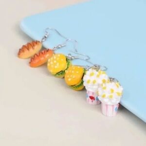 ❤️ FREE Food Snacks Boho Pop Burger Bread Corn Peasant Hipster Hippie Earrings